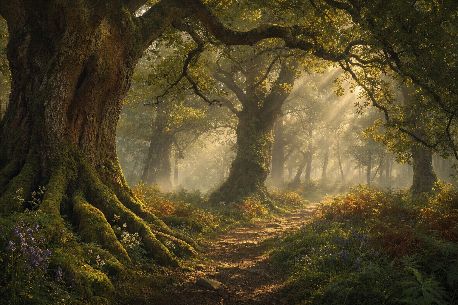 A path through ancient woodland
